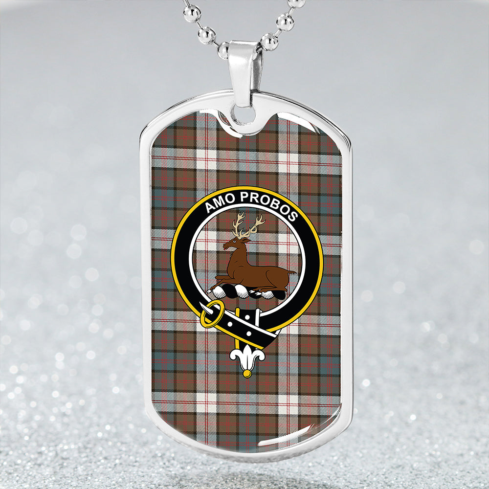 Blair Dress Weathered Clan Badge Classic Tartan Dog Tag Necklace