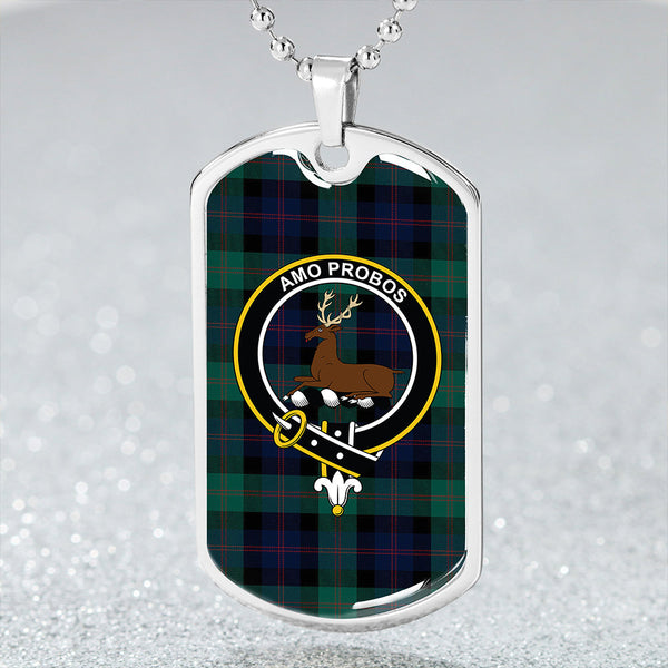 Blair Modern Clan Badge Classic Tartan Dog Tag Necklace