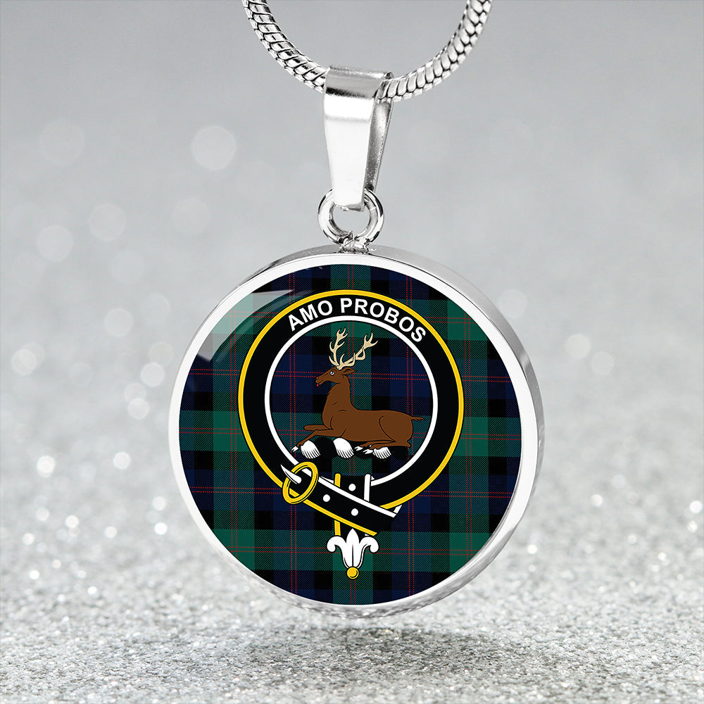 Blair Modern Clan Badge Tartan Classic Circle Necklace