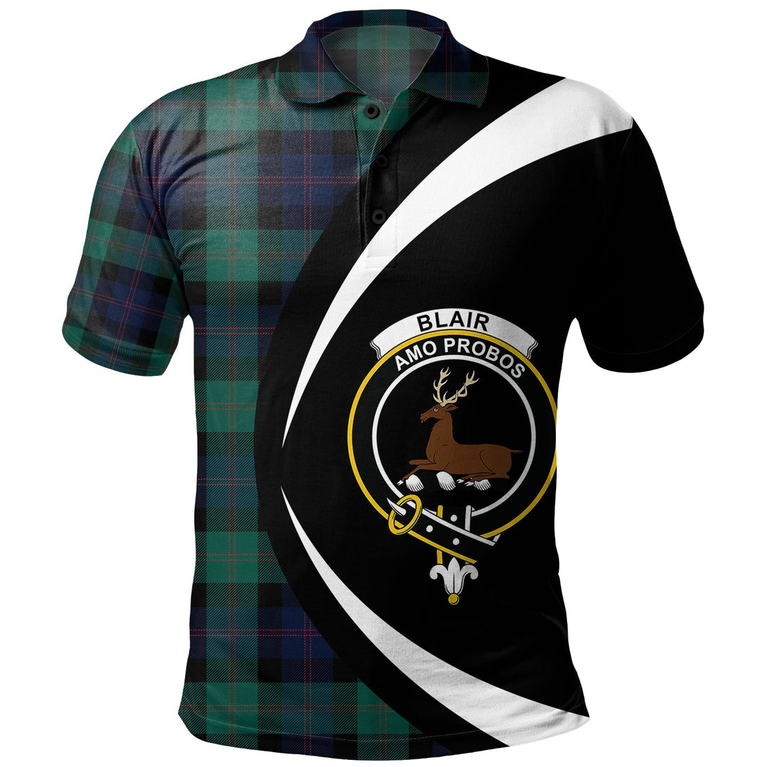 Blair Modern Clan Badge Tartan Polo Shirt Circle Style Personalized