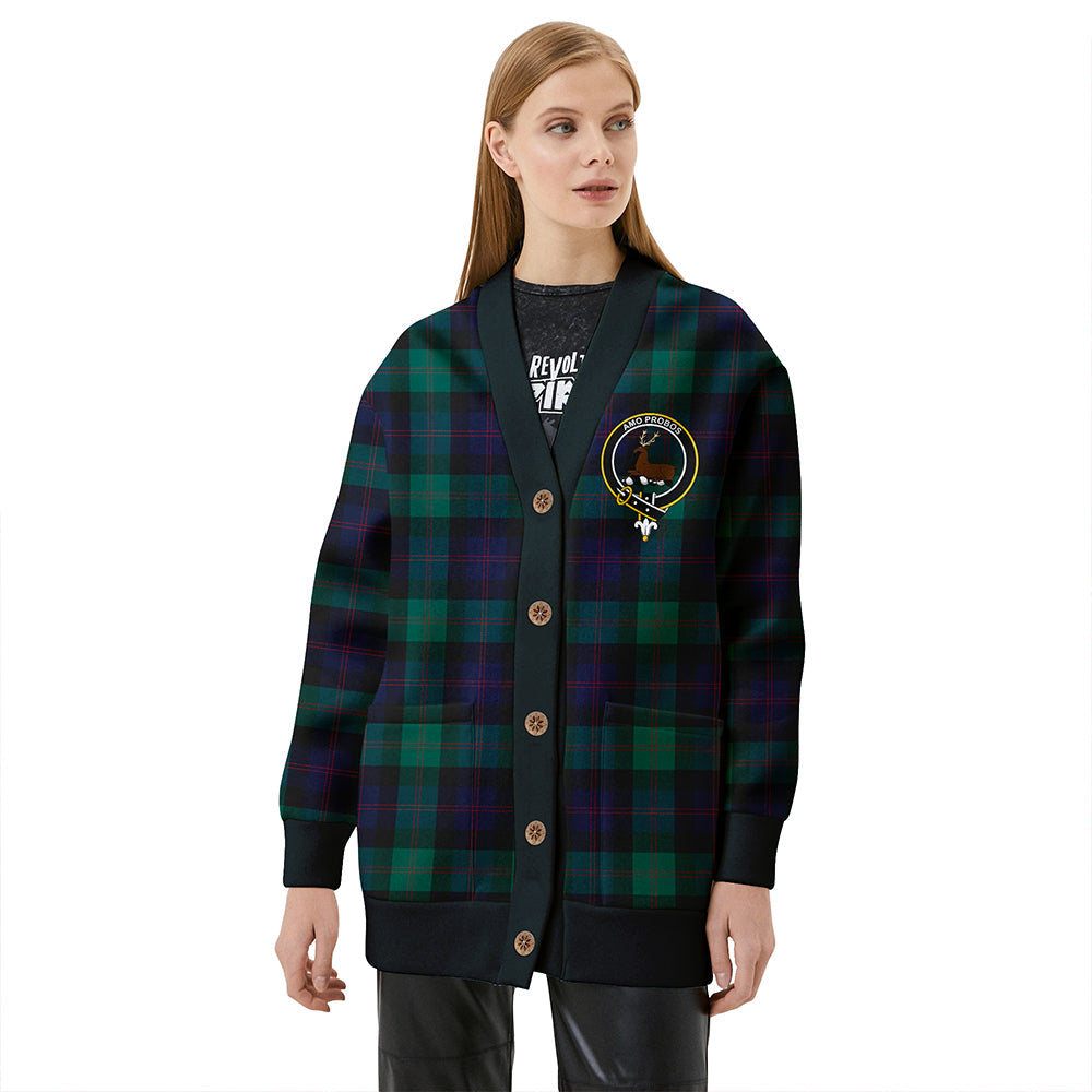 Blair Modern Clan Badge Tartan V-neck Cardigan