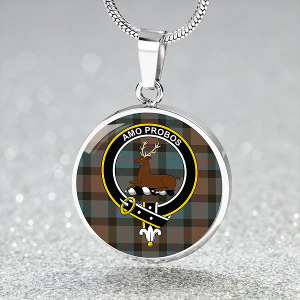 Blair Weathered Clan Badge Tartan Classic Circle Necklace