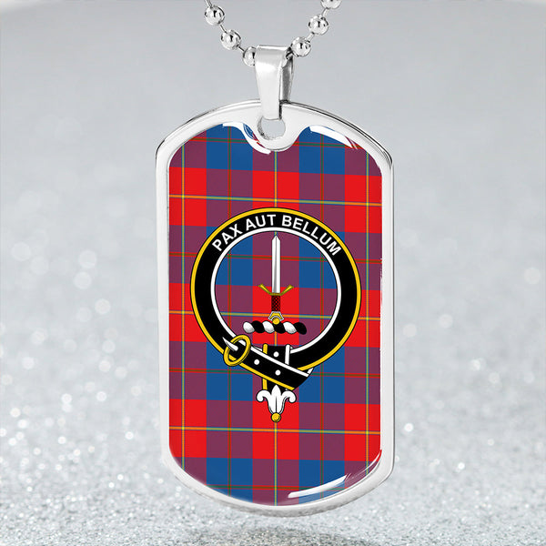 Blane Clan Badge Classic Tartan Dog Tag Necklace