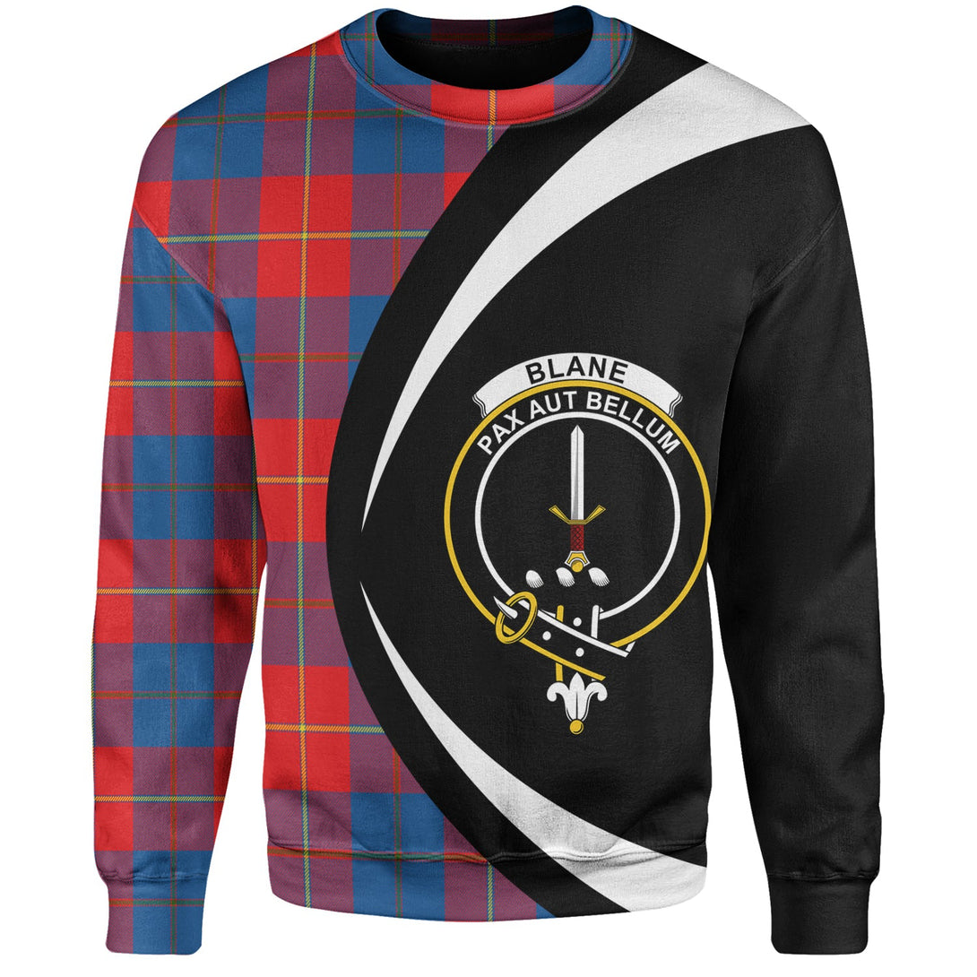 Blane Clan Badge Tartan Sweatshirt Circle Style Personalized