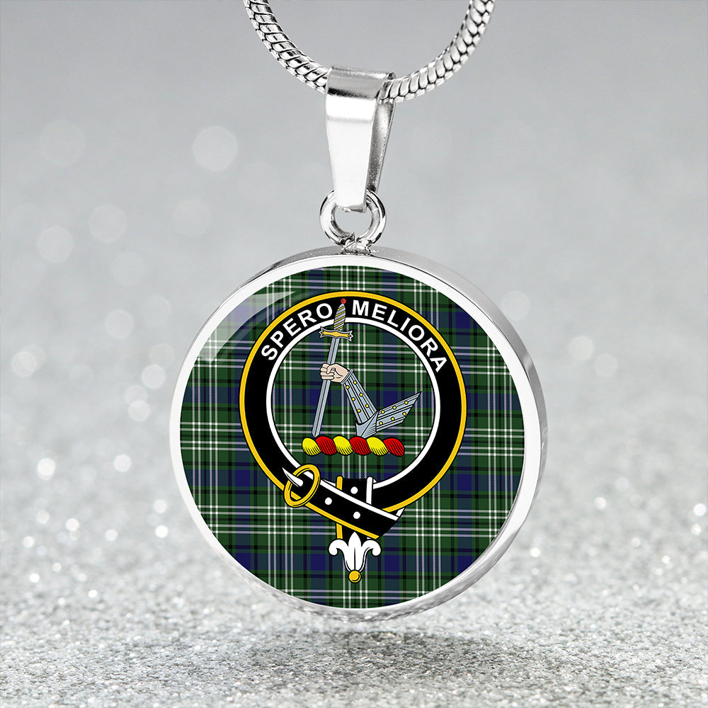 Blyth Clan Badge Tartan Classic Circle Necklace