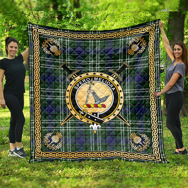 Blyth Clan Badge Tartan Premium Quilt Celtic Shield