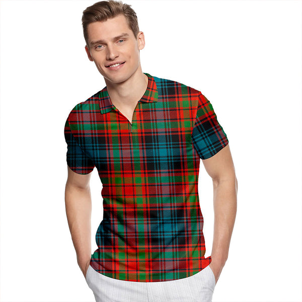 Bonnar Ancient Tartan Classic Lapel Zip Short Sleeve Polo