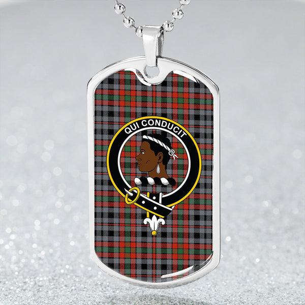 Borthwick Ancient Clan Badge Classic Tartan Dog Tag Necklace