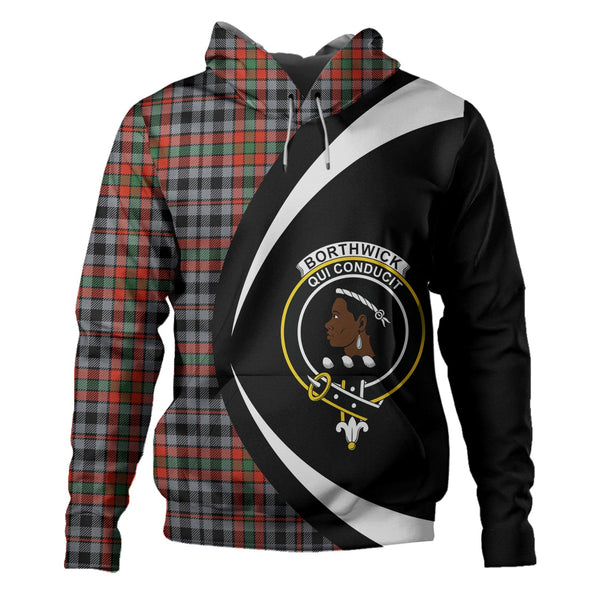 Borthwick Ancient Clan Badge Tartan Hoodie Circle Style