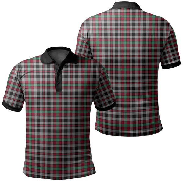 Borthwick Ancient Tartan Classic Polo Shirt Black Neck 2 Style