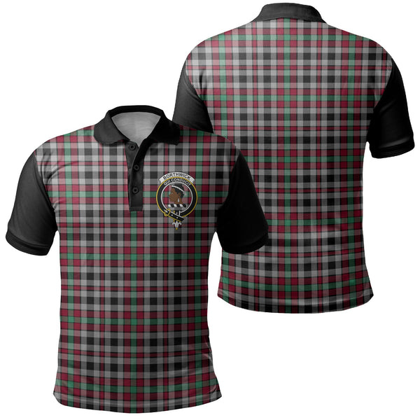 Borthwick Ancient Tartan Crest Polo Shirt Black Neck 1 Style