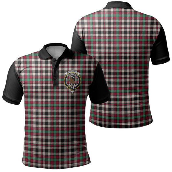 Borthwick Dress Ancient Tartan Crest Polo Shirt Black Neck 1 Style