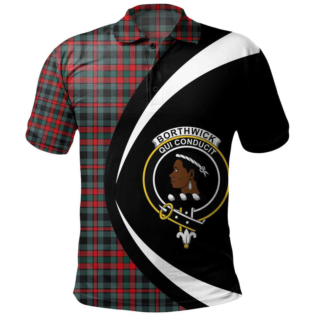 Borthwick Modern Clan Badge Tartan Polo Shirt Circle Style Personalized