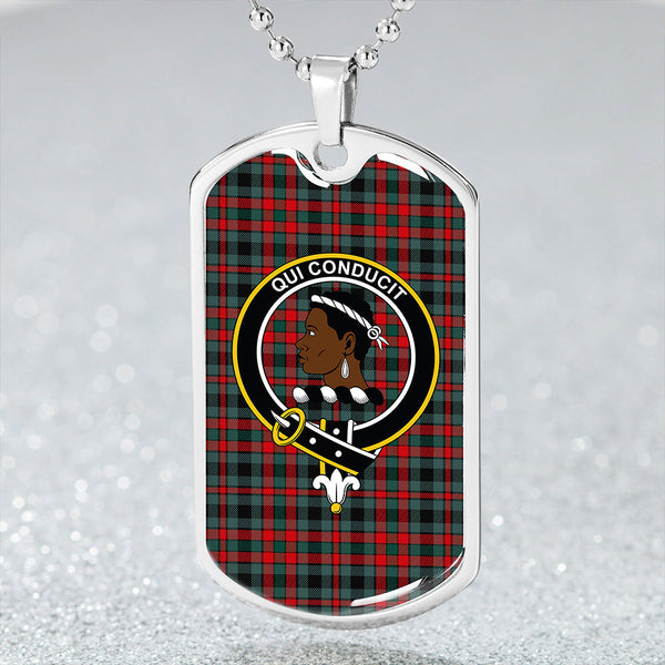 Borthwick Modern Clan Badge Classic Tartan Dog Tag Necklace