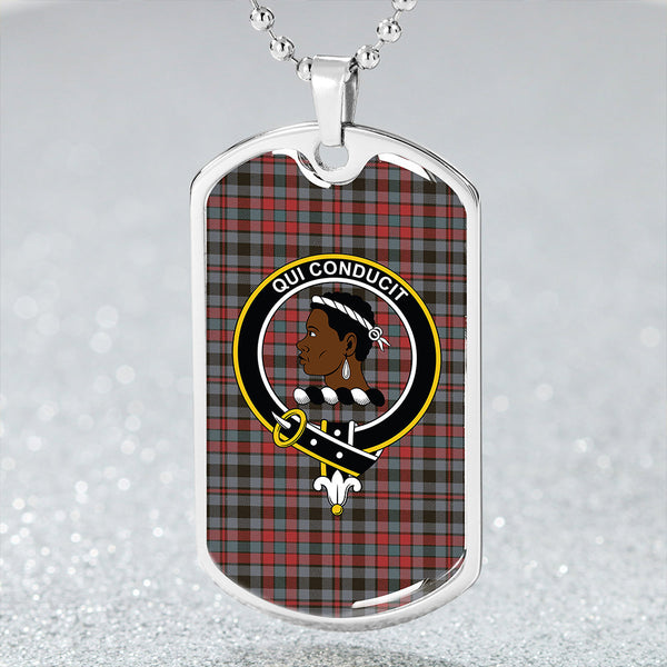 Borthwick Weathered Clan Badge Classic Tartan Dog Tag Necklace