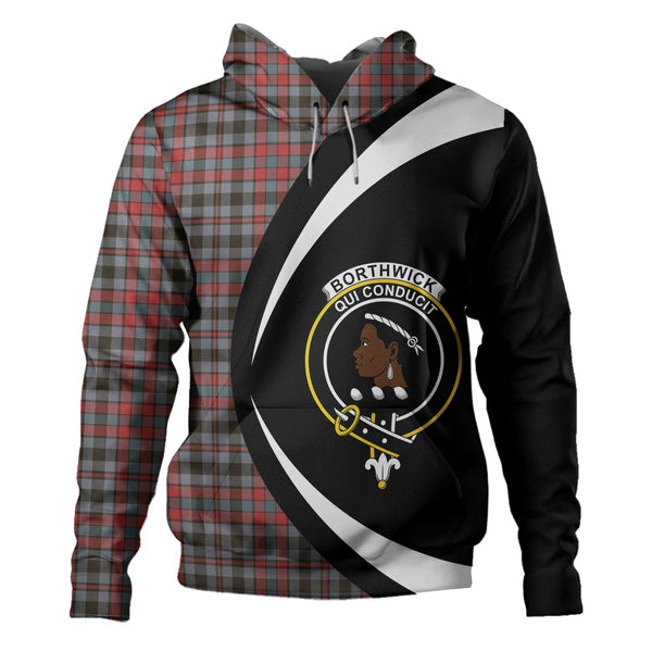 Borthwick Weathered Clan Badge Tartan Hoodie Circle Style