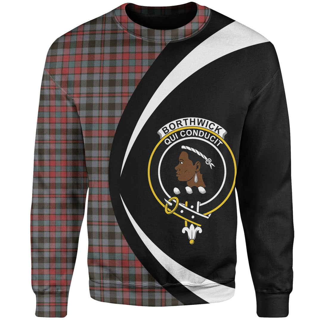 Borthwick Weathered Clan Badge Tartan Sweatshirt Circle Style Personalized