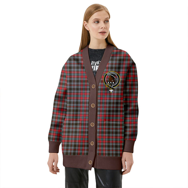 Borthwick Weathered Clan Badge Tartan V-neck Cardigan