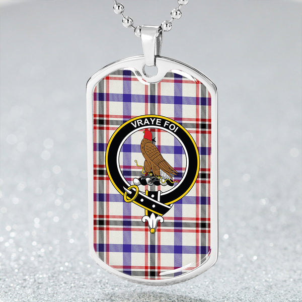 Boswell Dress Modern Clan Badge Classic Tartan Dog Tag Necklace