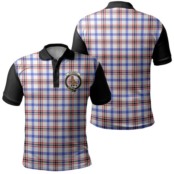 Boswell Modern Tartan Crest Polo Shirt Black Neck 1 Style