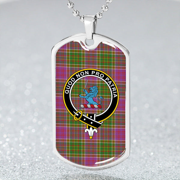 Bowie Ancient Clan Badge Classic Tartan Dog Tag Necklace