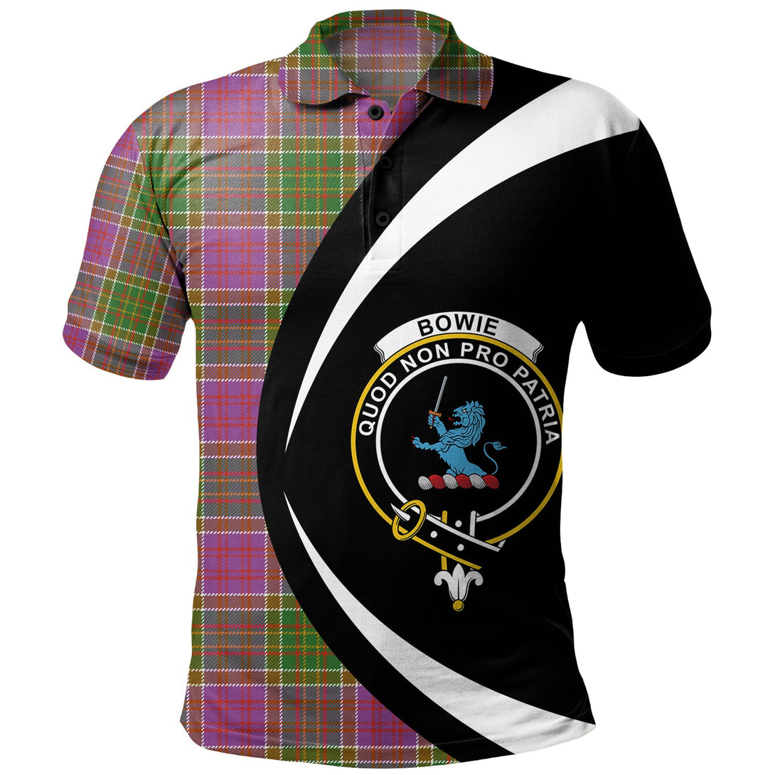 Bowie Ancient Clan Badge Tartan Polo Shirt Circle Style Personalized