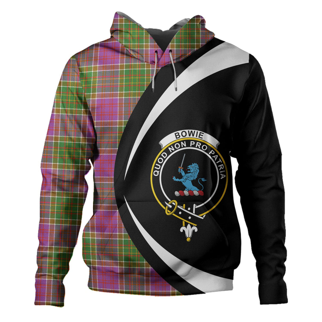 Bowie Ancient Clan Badge Tartan Hoodie Circle Style