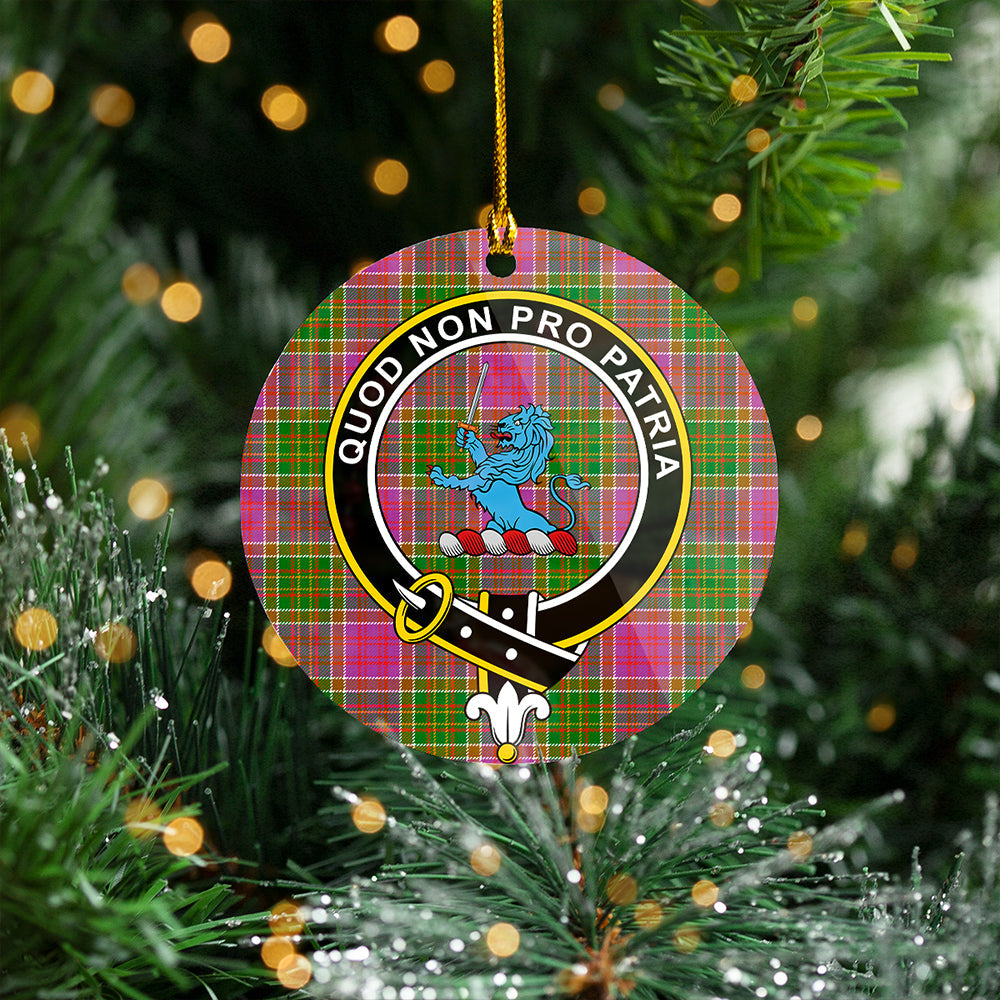 Bowie Ancient Clan Badge Tartan Plastic Christmas Ornaments