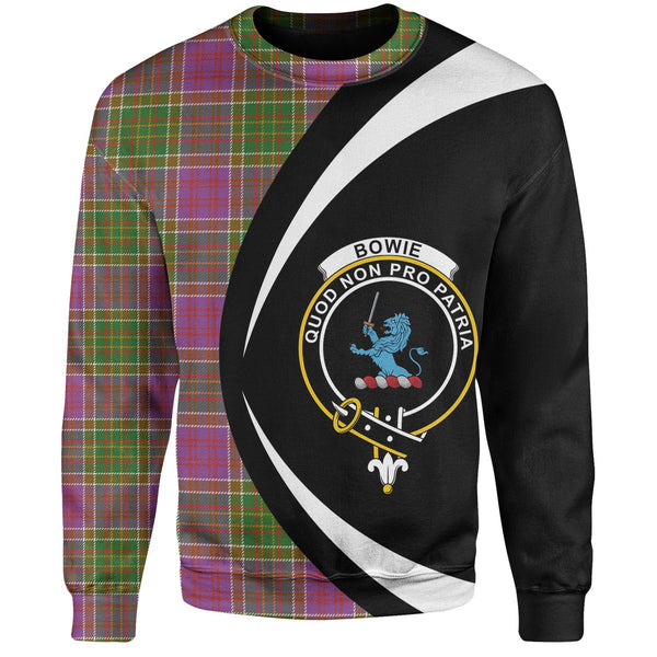 Bowie Ancient Clan Badge Tartan Sweatshirt Circle Style Personalized