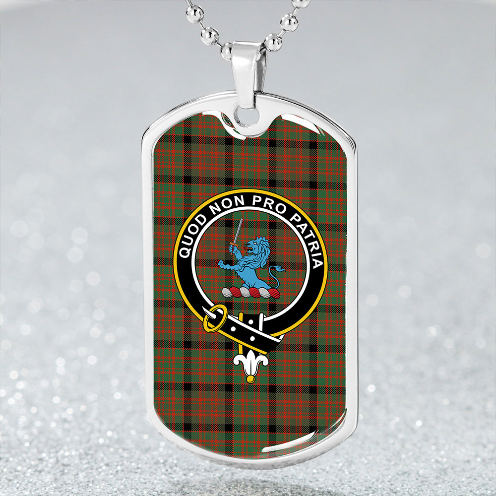 Bowie Black Ancient Clan Badge Classic Tartan Dog Tag Necklace