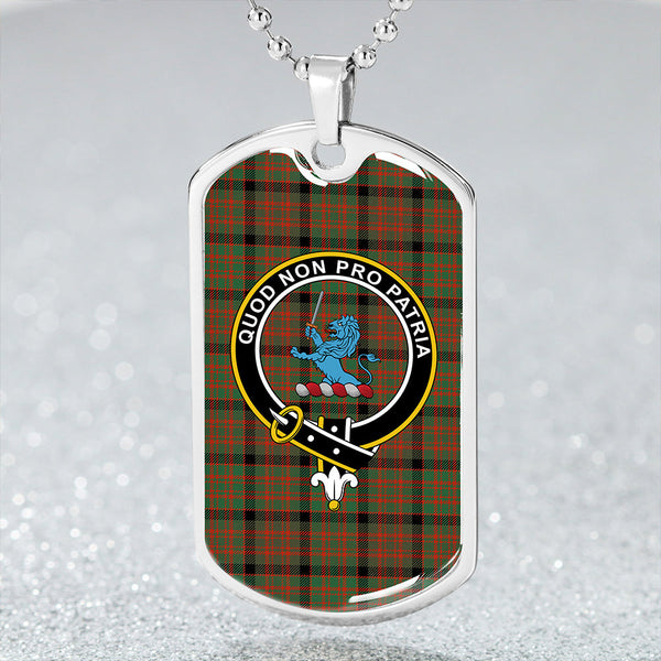 Bowie Black Ancient Clan Badge Classic Tartan Dog Tag Necklace