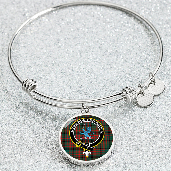 Bowie Black Modern Clan Badge Tartan Classic Circle Bangle