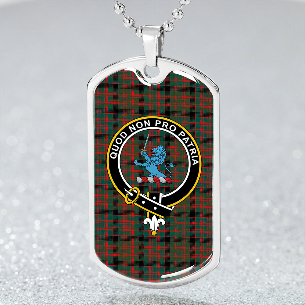 Bowie Black Modern Clan Badge Classic Tartan Dog Tag Necklace