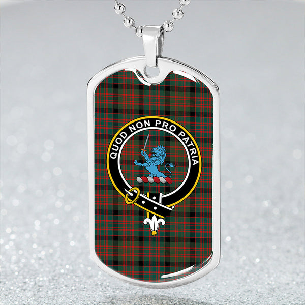 Bowie Black Modern Clan Badge Classic Tartan Dog Tag Necklace