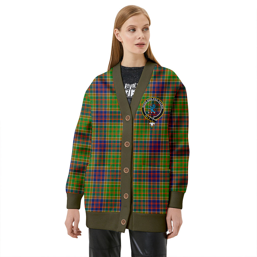 Bowie Modern Clan Badge Tartan V-neck Cardigan