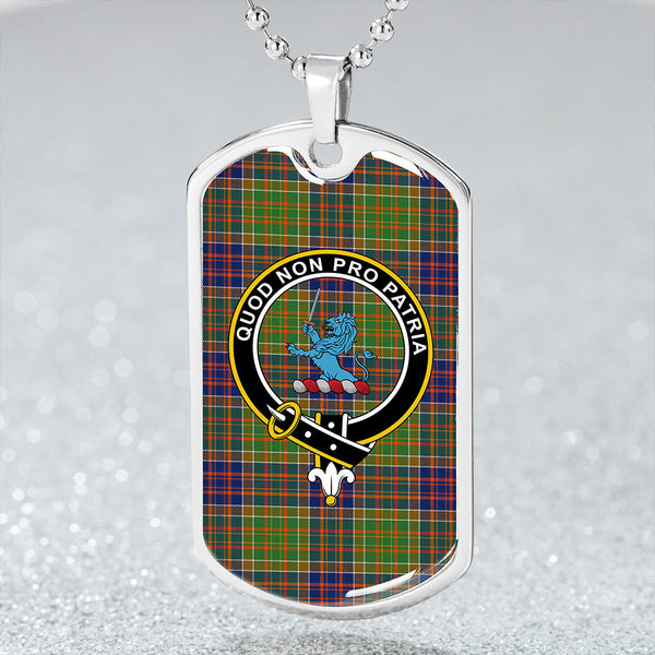 Bowie Modern Clan Badge Classic Tartan Dog Tag Necklace