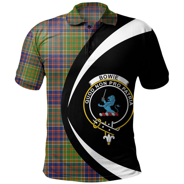 Bowie Modern Clan Badge Tartan Polo Shirt Circle Style Personalized