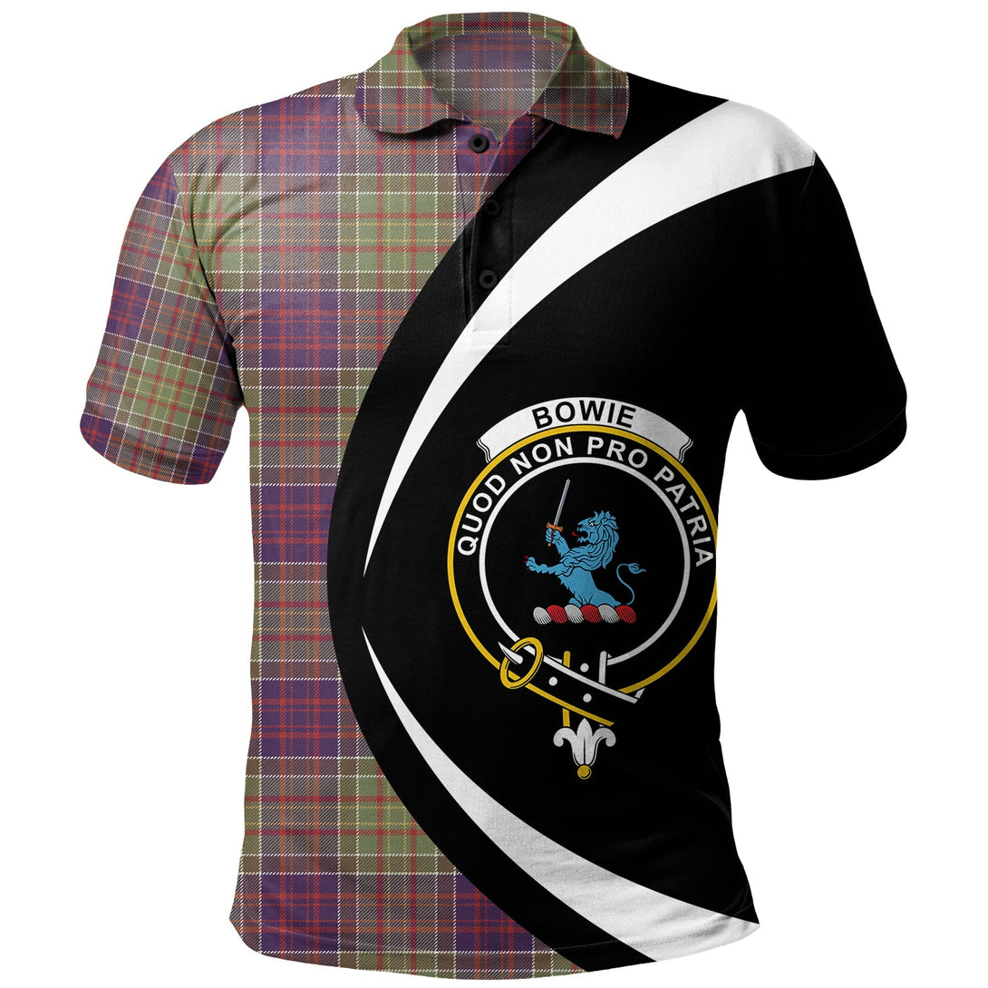 Bowie Weathered Clan Badge Tartan Polo Shirt Circle Style Personalized