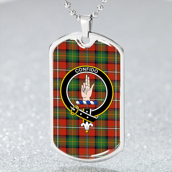 Boyd Ancient Clan Badge Classic Tartan Dog Tag Necklace