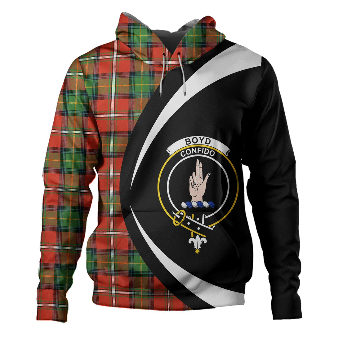 Boyd Ancient Clan Badge Tartan Hoodie Circle Style