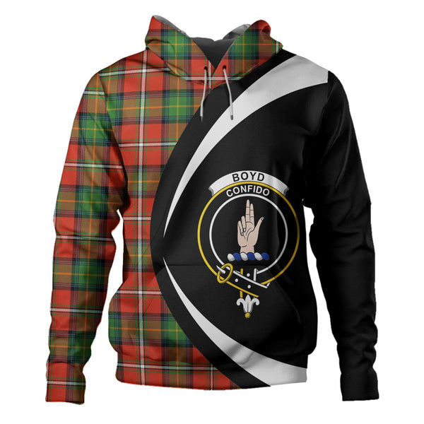 Boyd Ancient Clan Badge Tartan Hoodie Circle Style