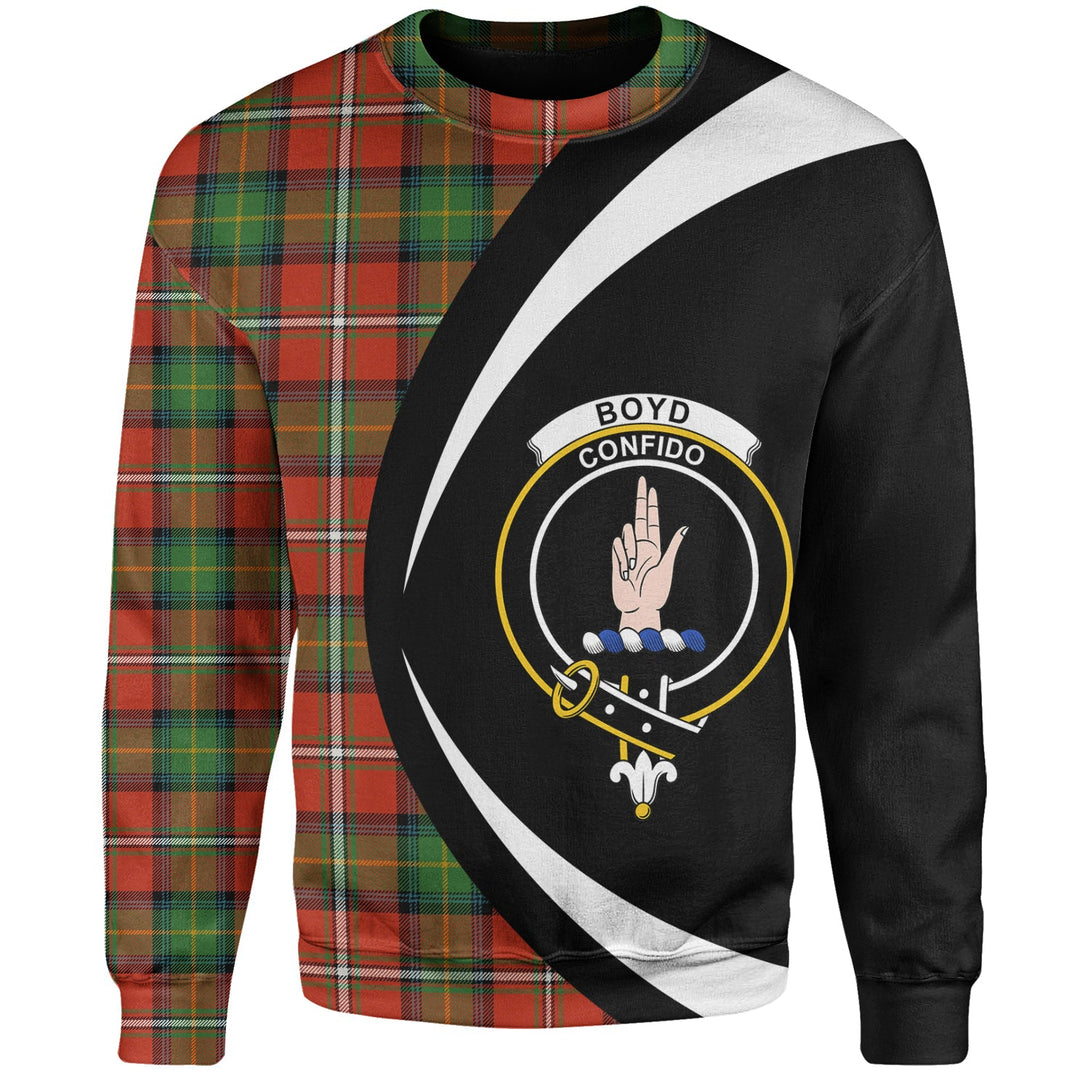 Boyd Ancient Clan Badge Tartan Sweatshirt Circle Style Personalized