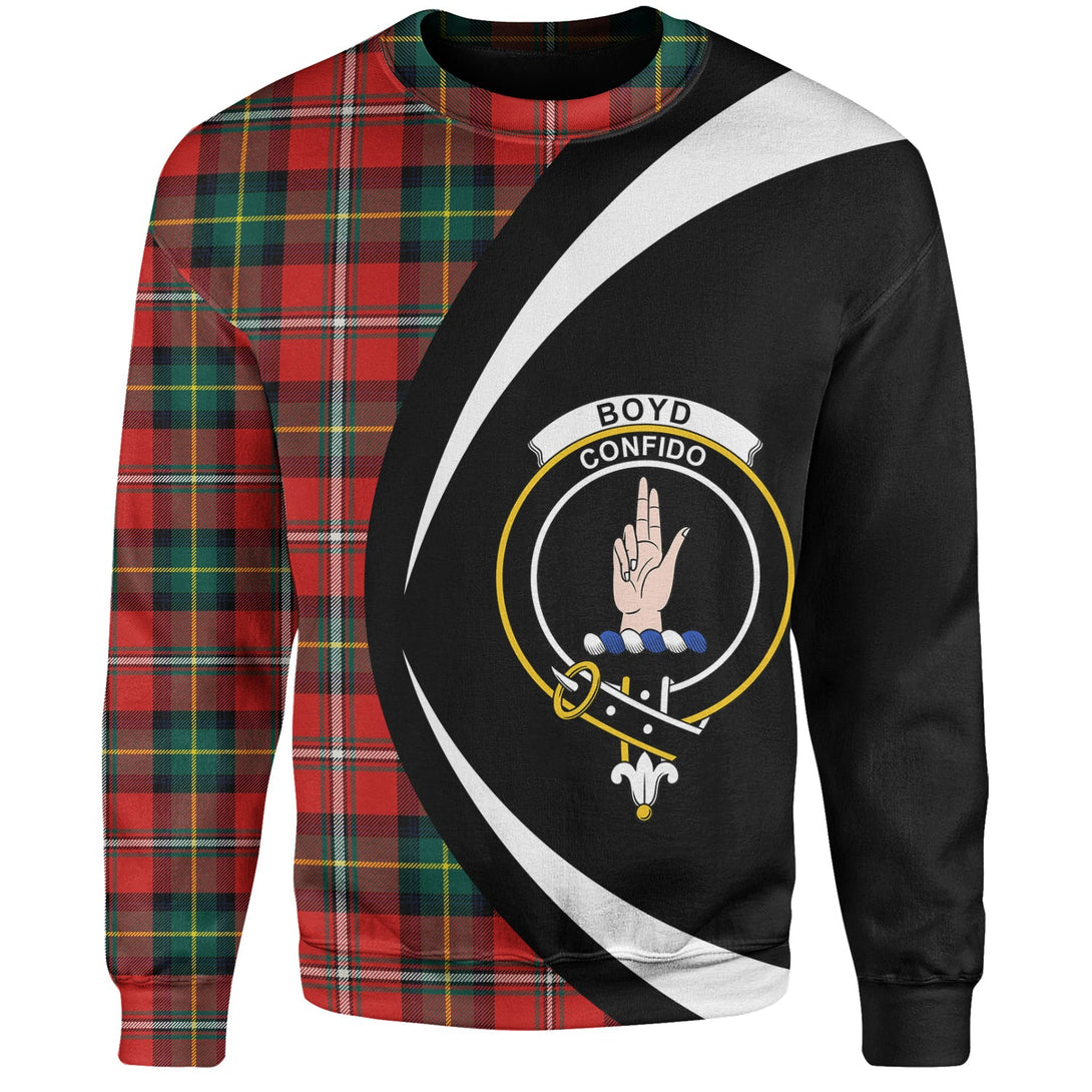 Boyd Modern Clan Badge Tartan Sweatshirt Circle Style Personalized