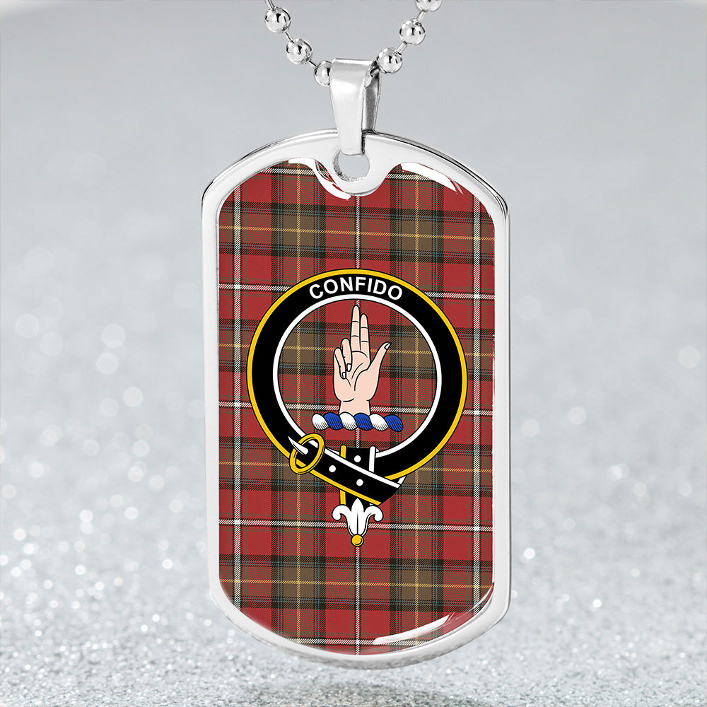 Boyd Weathered Clan Badge Classic Tartan Dog Tag Necklace