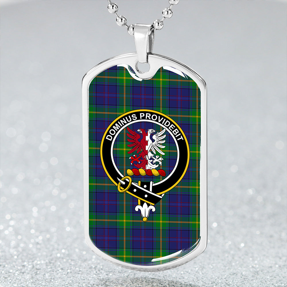 Boyle Clan Badge Classic Tartan Dog Tag Necklace