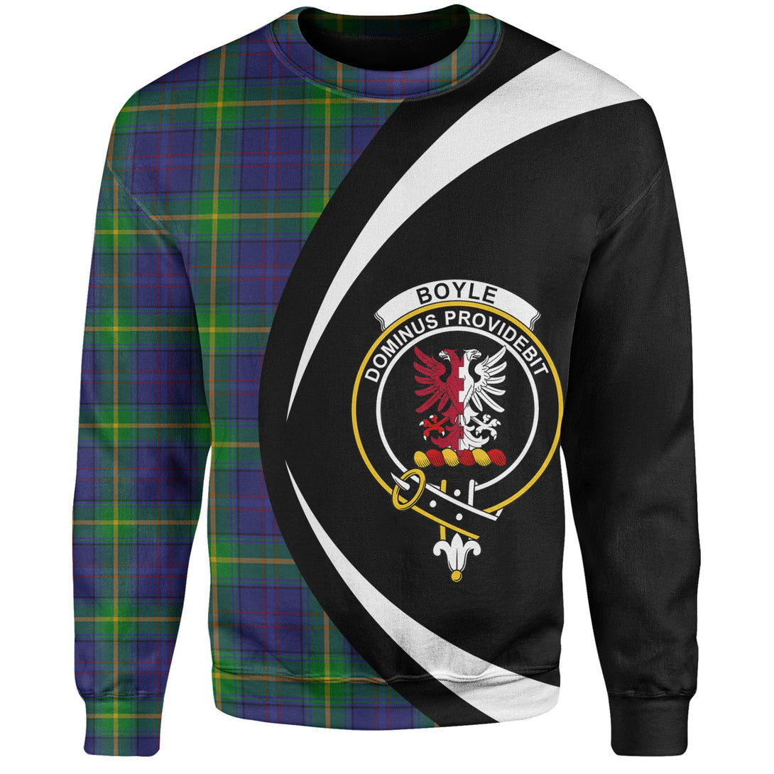 Boyle Clan Badge Tartan Sweatshirt Circle Style Personalized