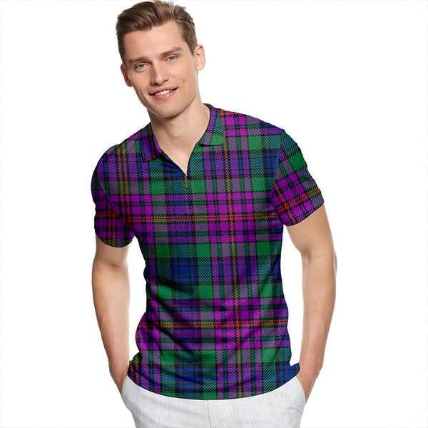 Braid Ancient Tartan Classic Lapel Zip Short Sleeve Polo