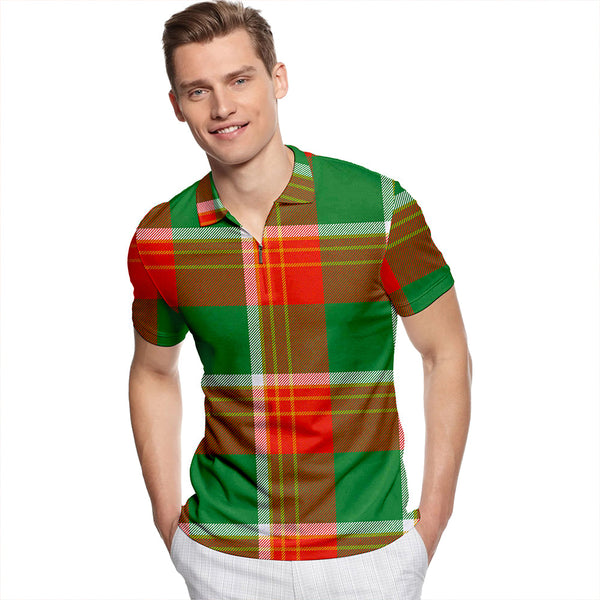 Brisbane Ancient Tartan Classic Lapel Zip Short Sleeve Polo