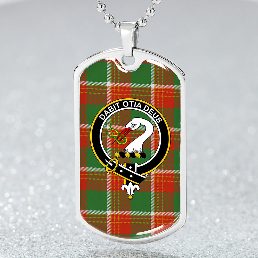 Brisbane Ancient Clan Badge Classic Tartan Dog Tag Necklace