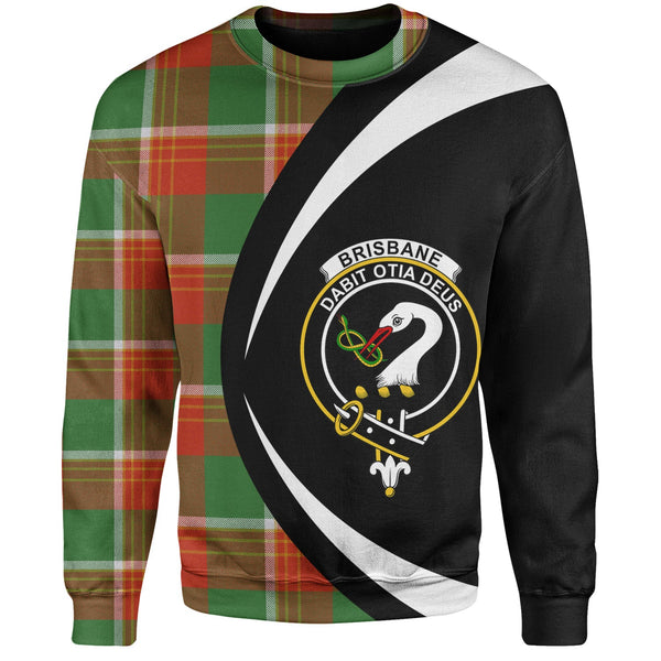 Brisbane Ancient Clan Badge Tartan Sweatshirt Circle Style Personalized